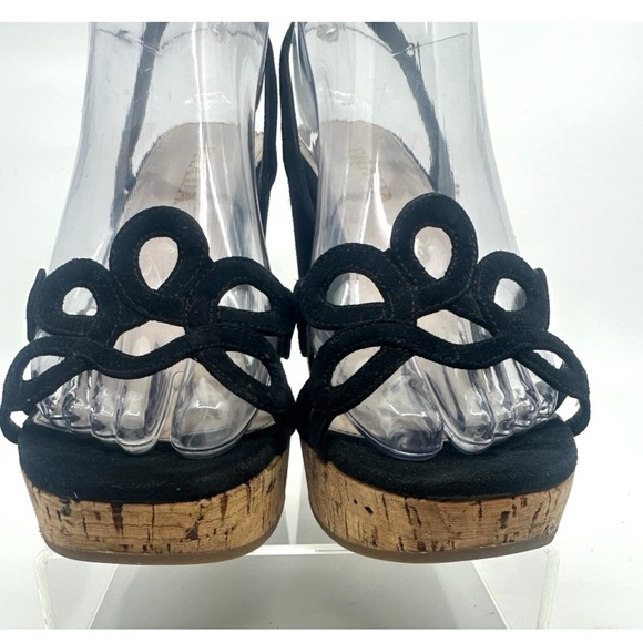 Prada Ankle Strap Wedge Platform Espadrille Sandals Cut Flower Detail Suede - Picture 11 of 15